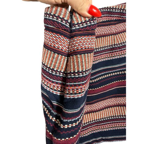 Hollister Southwest Stripe Mini Skirt Multicolor Cotton 00 - Picture 4 of 6